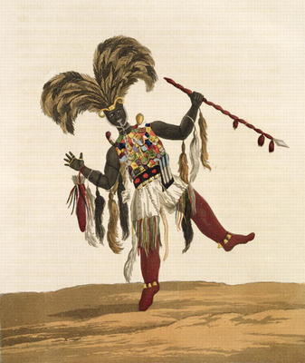 A Captain in his War Dress, from 'Mission from Cape Coast Castle to Ashantee', published 1819 (colou from Thomas Edward Bowdich