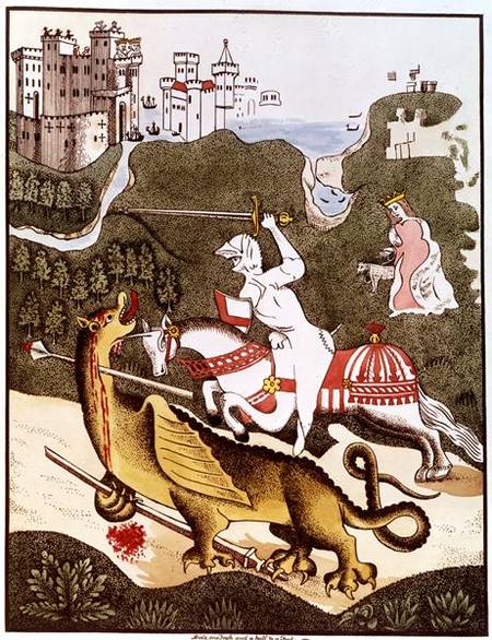 St. George and the Dragon, after an original painting in the Chapel of the Trinity at Stratford Upon from Thomas Fisher Hoxton