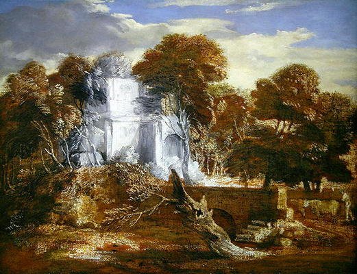 Landscape with a Figure and Cattle (oil on canvas) from Thomas Gainsborough