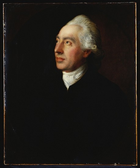 Portrait of the Rev. Humphrey Gainsborough in a black coat and white cravat from Thomas Gainsborough