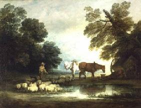 Shepherd by a Stream