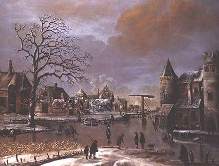 Skaters on a frozen canal from Thomas Heeremans