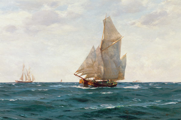 A Ketch and a Brigantine off the Coast from Thomas J. Somerscales