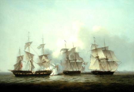 HMS Gore in Action With the French Brigs 'Palinure' and 'Pilade' from Thomas Luny