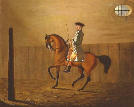 Gentleman on a Bay Horse in a Riding School from Thomas Parkinson