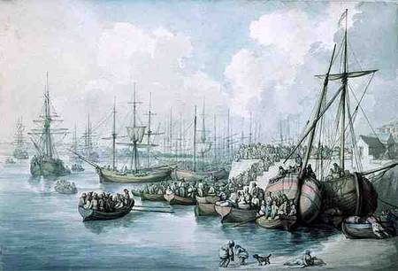The Disembarkation of the Royalists of Toulon at Southampton in 1794 from Thomas Rowlandson