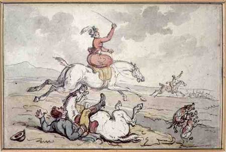 A Hunting Incident (pen & ink & w/c on paper) from Thomas Rowlandson