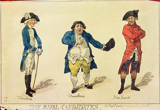 The Rival Candidates, frontispiece in the book History of the Westminster Election.. Lovers of Truth from Thomas Rowlandson