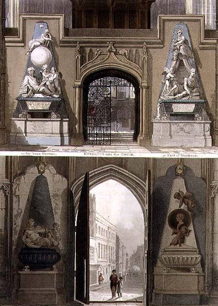 The Entrance into the Choir and the West Entrance, plate 20 from 'Westminster Abbey' from Thomas Uwins