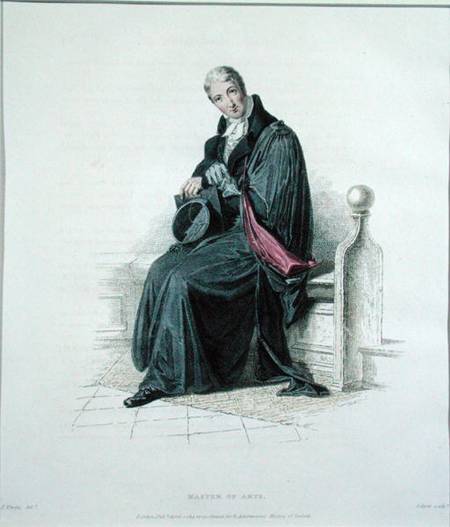 Master of Arts, engraved by J. Agar, published in R. Ackermann's 'History of Oxford' from Thomas Uwins