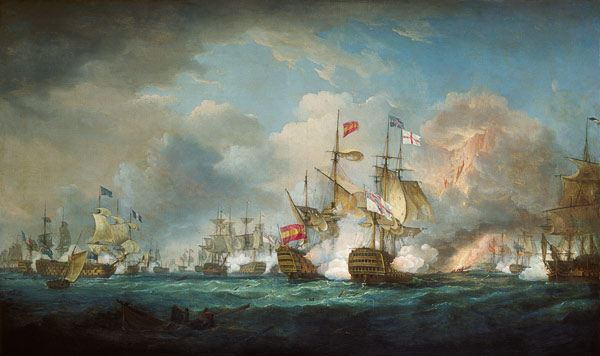 The naval battle of Trafalgar on October 21st, 1805. from Thomas Whitcombe