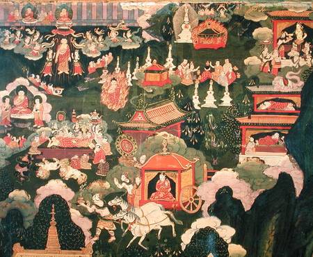 Parinirvana and the Death of Buddha, from 'The Life of Buddha Sakyamuni' from Tibetan Art