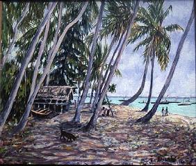 Rustling Palms, Zanzibar, 2002 (oil on canvas) 