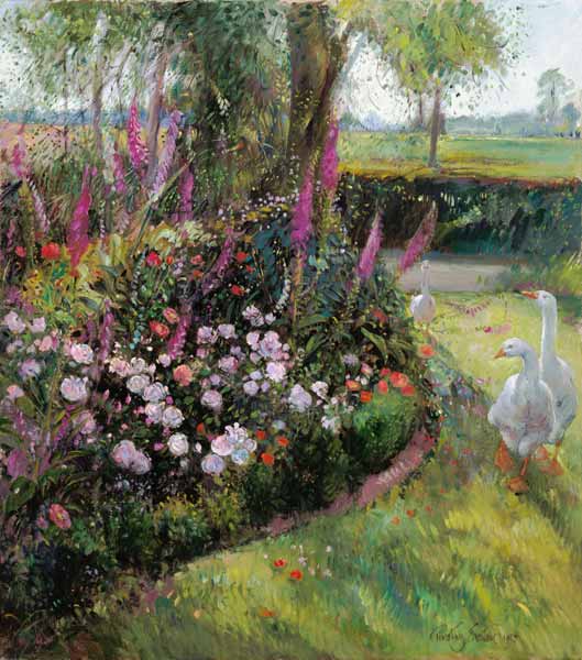 Rose Bed and Geese, 1992  from Timothy  Easton