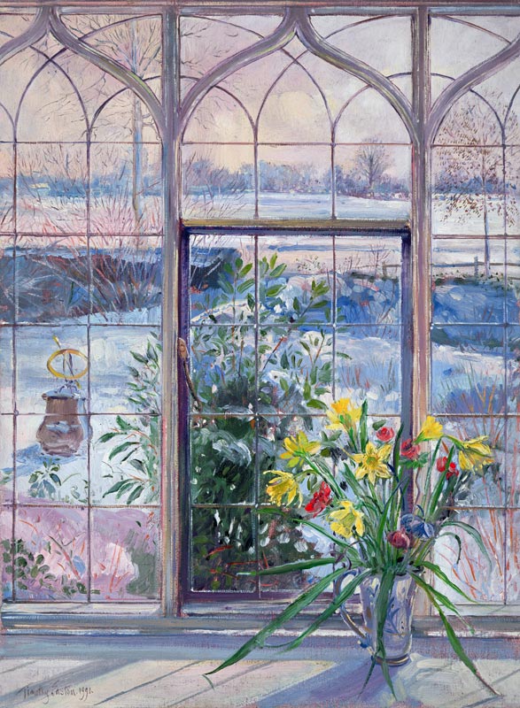 Daffodils and Sundial Against the Snow, 1991  from Timothy  Easton