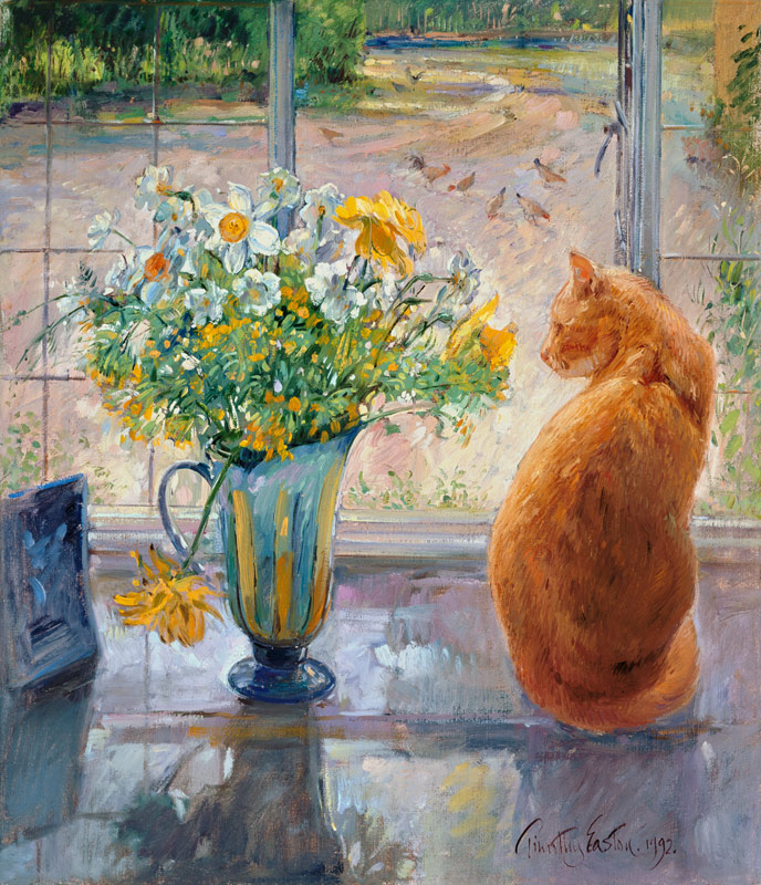Striped Jug with Spring Flowers, 1992  from Timothy  Easton