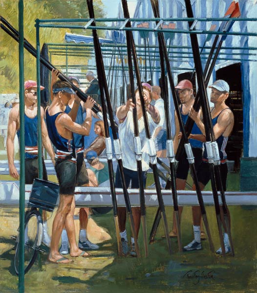 Collecting Oars (oil on canvas)  from Timothy  Easton
