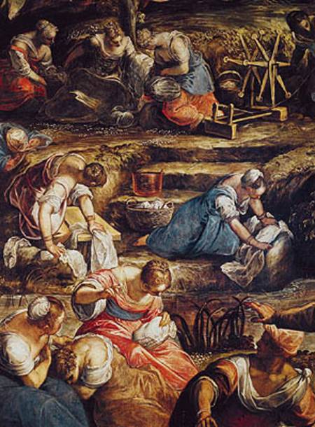 The Miraculous Fall of Manna, detail of women working from Jacopo Robusti Tintoretto
