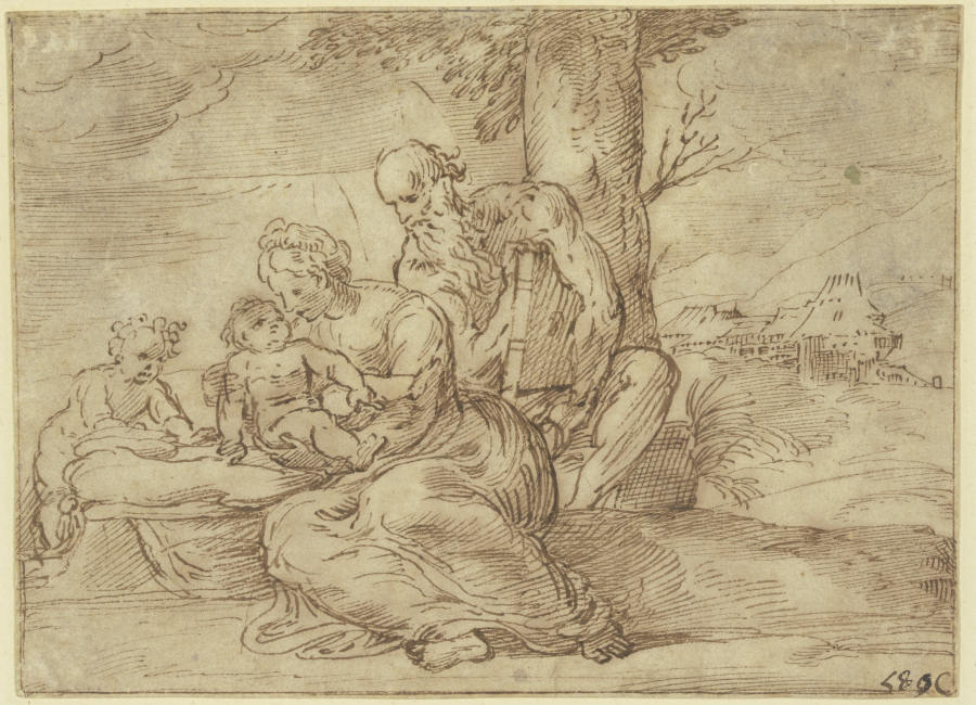 Die Heilige Familie mit dem Johannesknaben unter einem Baum from Tizian