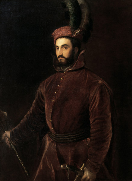 Portrait of Ippolito de' Medici from Tizian (aka Tiziano Vercellio)