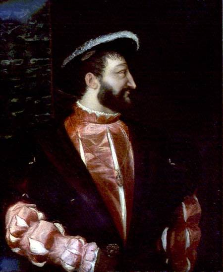 Portrait of Francis I (1494-1547) from Tizian (aka Tiziano Vercellio)