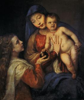 Madonna with child and Maria Magdalena.
