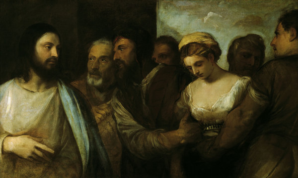 Titian / Christ and the adultress from Tizian (aka Tiziano Vercellio)