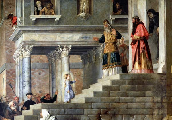 Presentation of the Virgin at the Temple from Tizian (aka Tiziano Vercellio)