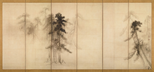 Pine Trees (Right of a pair of six-section folding screens) from Tohaku Hasegawa 