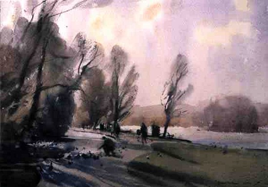 Winter Morning in the Park, 1990 (w/c on paper) from Trevor  Chamberlain