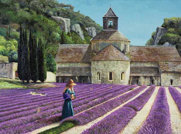 Lavender Picker, Abbaye Senanque, Provence (oil on canvas)  from Trevor  Neal
