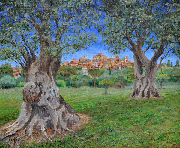 View of Cagnes Sur Mer from Renoirs garden from Trevor  Neal
