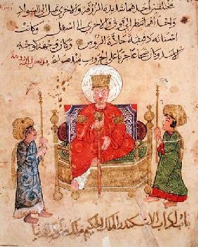Sultan on his throne, from 'The Better Sentences and Most Precious Dictions' by Al-Moubacchir