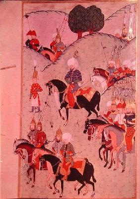 TSM H.1339 Sultan Selim II (1524-74) riding between Kotahia and Belgrade to rejoin the Imperial Army
