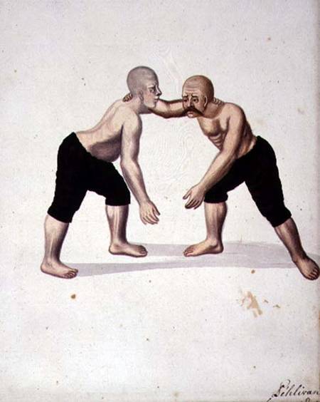 Two Wrestlers, Ottoman period from Turkish School