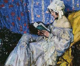 Reading girl in an interior
