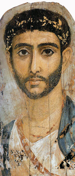 Ägypten: Mumienporträt eines jungen Mannes, c. 3. Jahrhundert n. Chr from Unbekannter Künstler