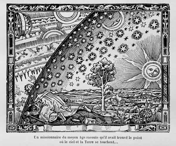 The edge of the firmament (Flammarion engraving) From L'atmosphère. Météorologie populaire by Camill from Unbekannter Künstler