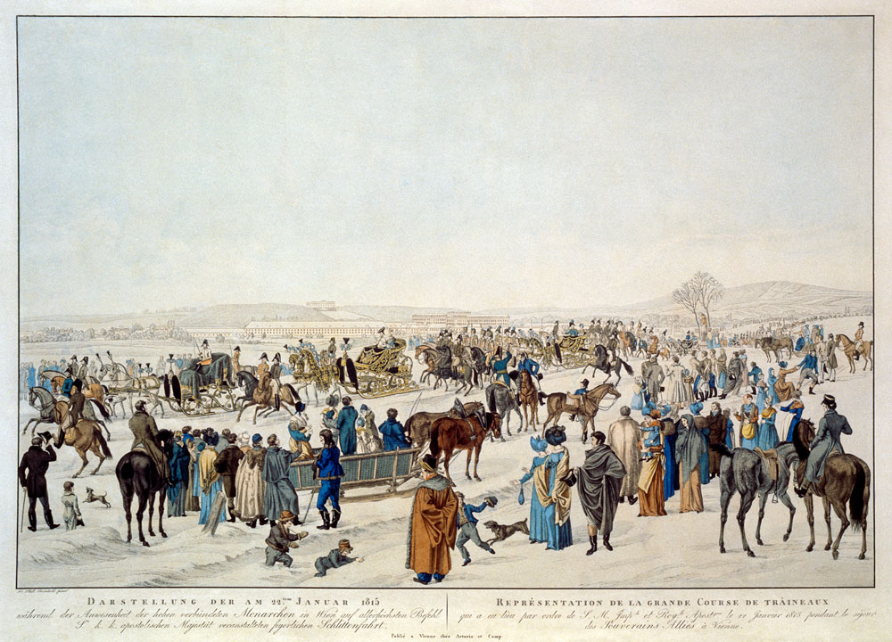 The ceremonious sledge journey on the 22nd January 1815 in Vienna from Unbekannter Künstler