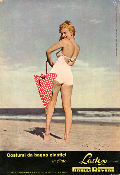 Marilyn Monroe posing for the advertising of Pirelli swimwear from Unbekannter Künstler
