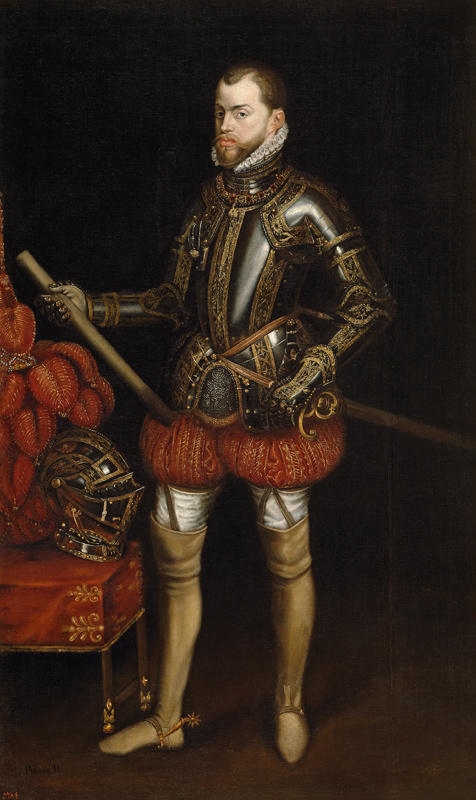 Portrait of Philip II (1527-1598) in armour from the battle of Saint Quentin from Unbekannter Künstler