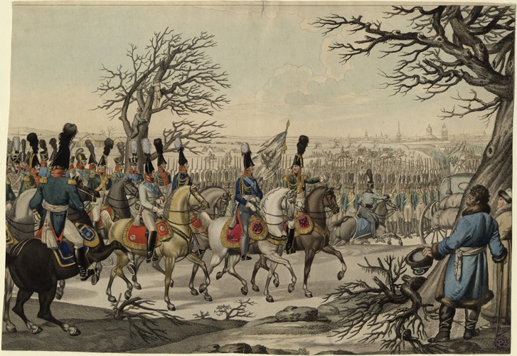 Tsar Alexander I and King Frederick William III before the troops from Unbekannter Künstler