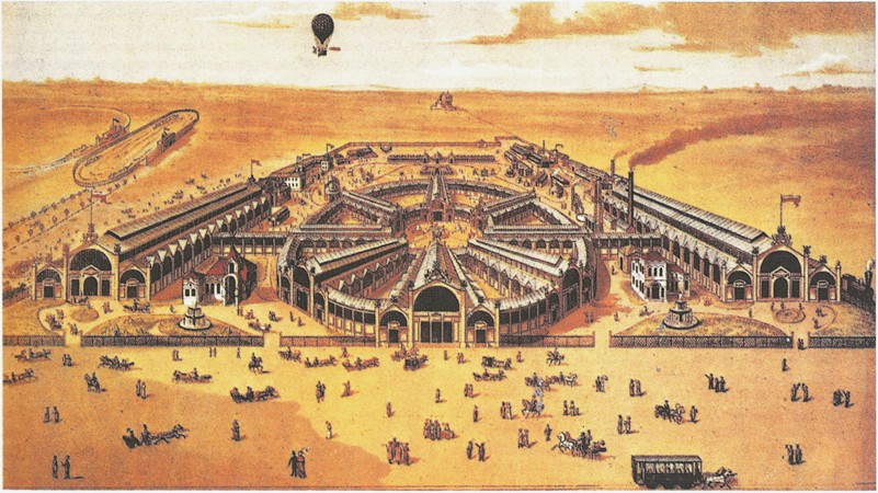 View of the All-Russian Exhibition of 1882 (Khodynka, Moscow) from Unbekannter Künstler