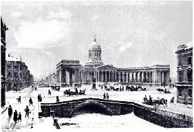 View of the Kazan Cathedral in Saint Petersburg