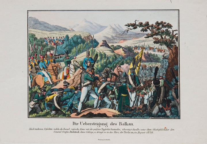 The Army of Graf Ivan Ivanovich Diebitsch crossing the Balkans from Unbekannter Künstler