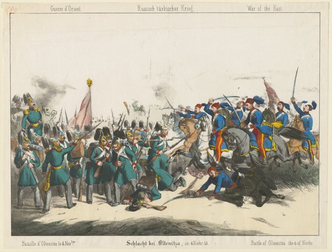 The battle of Oltenitza on 4 November 1853 from Unbekannter Künstler