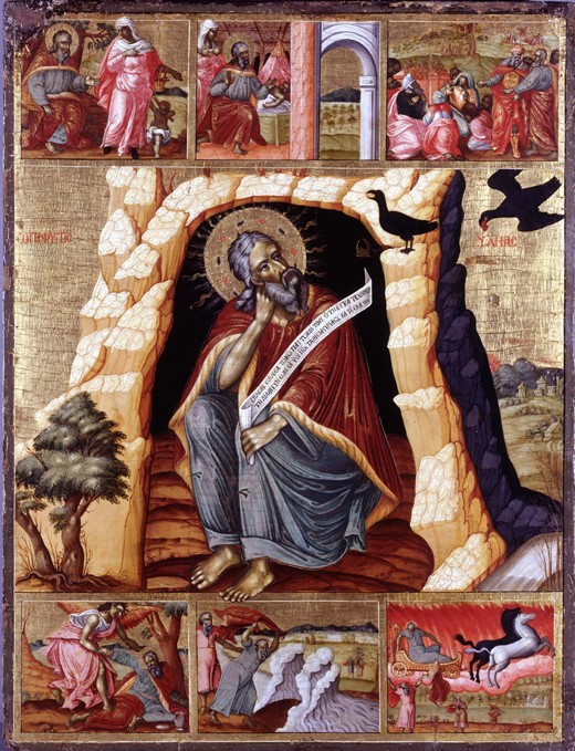 The Prophet Elijah in the Wilderness with Scenes from His Life from Unbekannter Künstler