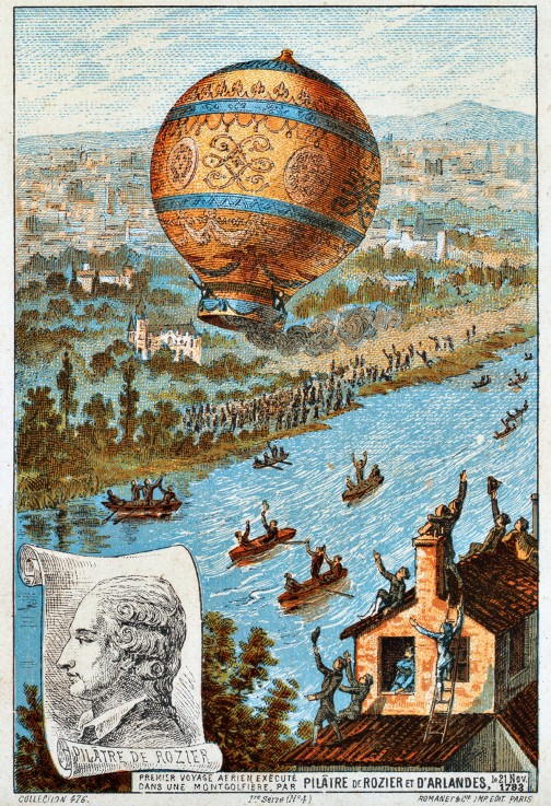 First aerial voyage with Pilâtre de Rozier and d'Arlandes, 1783 (From the Series "The Dream of Fligh from Unbekannter Künstler