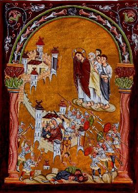 The First Crusade. The capture of Jerusalem (From the Gospels of Otto III)