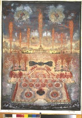 Fireworks and illumination on Juny 16, 1744 in Moscow